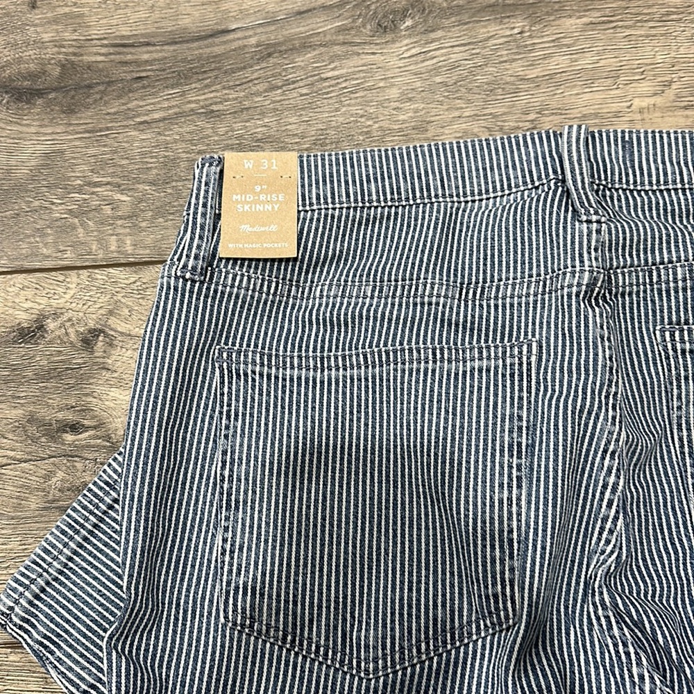 NEW • Madewell • Women’s 9" Mid-Rise Skinny Jeans in Piper Stripe Blue / White - Picture 4 of 4